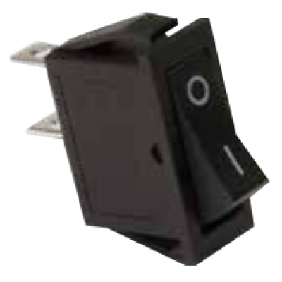 Interruptor rectangular tecla negra 16 Amp 250V